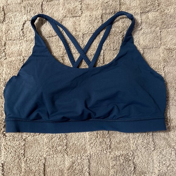 Lululemon Energy Sports Gym Bra Nocturnal Teal Luxtreme Activewear Size 12 - Picture 1 of 6